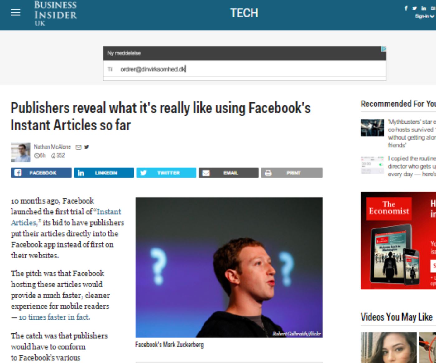 Medier afslører hvordan det virkelig er at være på Facebook Instant Articles
